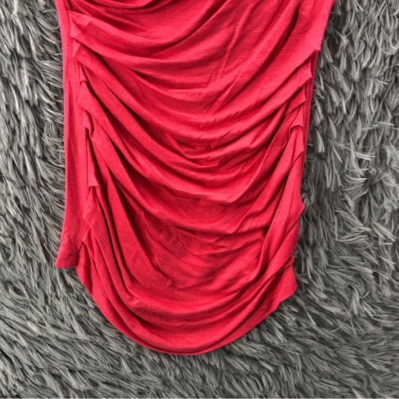 Candies Top Womens XSmall Asymetric Shirred Faux Wrap Shirt NWT - Picture 3 of 11